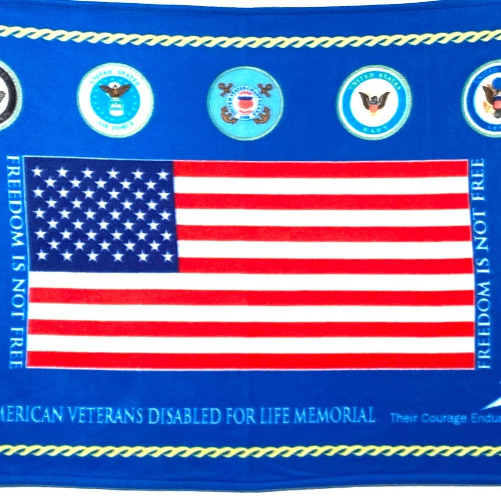 American Flag, Veterans Disabled for Life Memorial, Fleece, Throw Blanket, USA - Picture 7 of 15